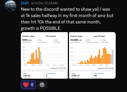 student 1k to 10k in first month amazon screenshot